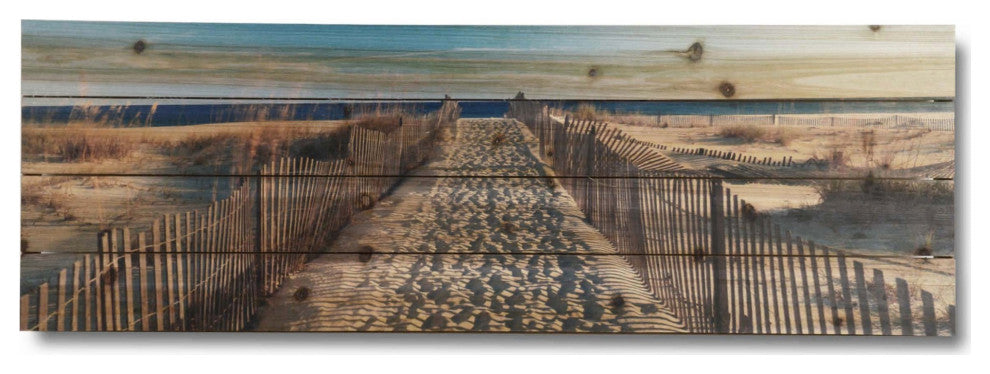 36" Take a Walk to the Beach Wood Plank Wall Art