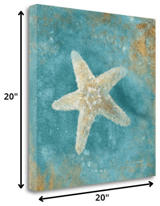 20" Majestic Starfish  in the Deep Blue Sea Giclee Wrap Canvas Wall Art