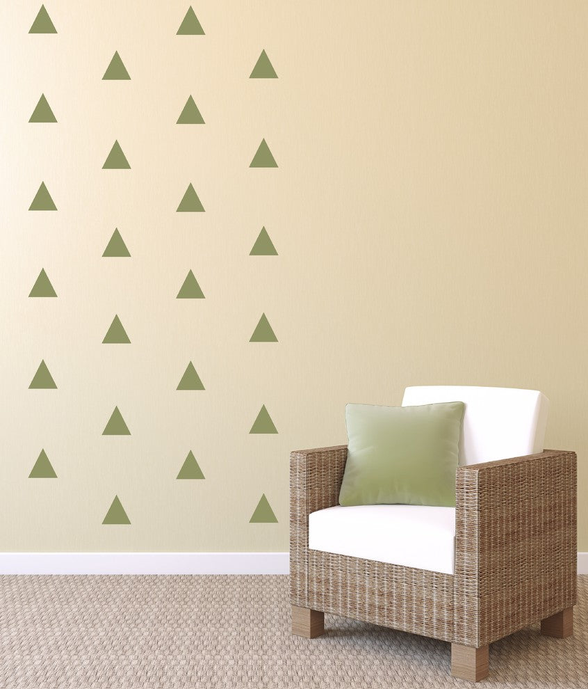 Triangles Pattern Wall Decal, 2", White