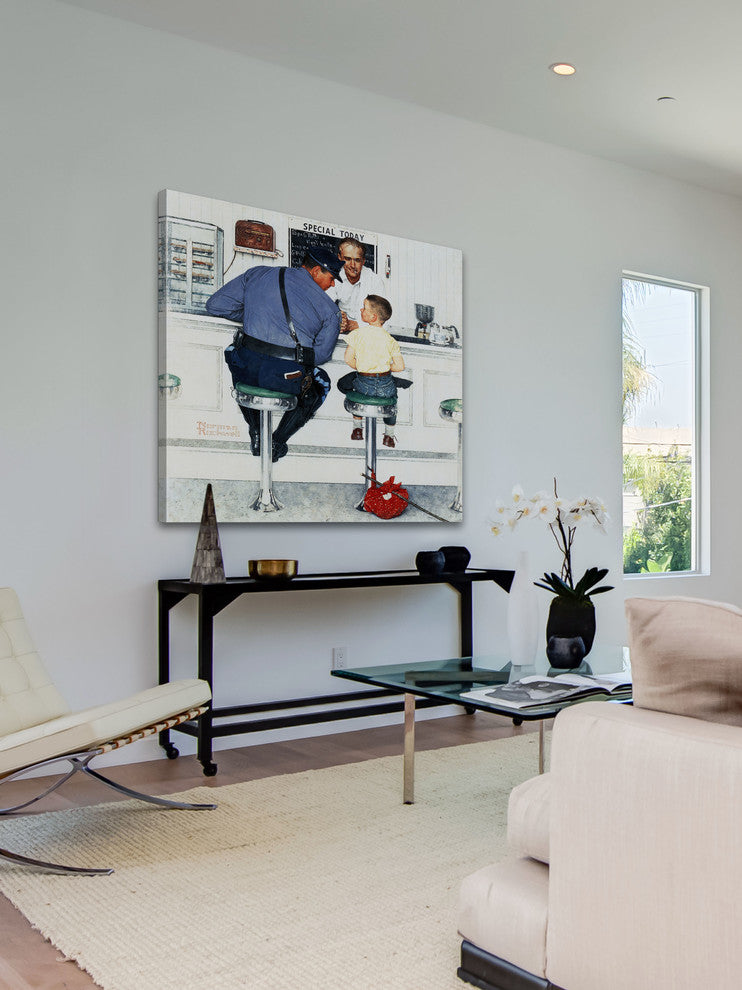 "Runaway" Painting Print on Canvas by Norman Rockwell