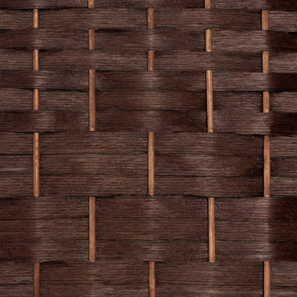2 ft. Short Diamond Weave Fiber Room Divider Dark Mocha 8 Panel