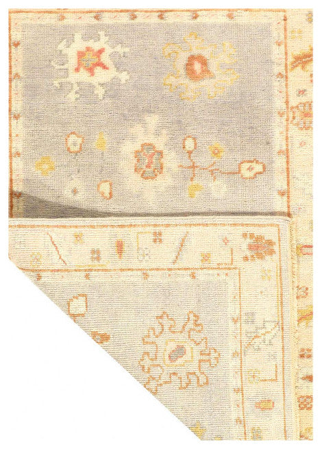 Gray Color Fine Hand Knotted Oushak Rug 3'1"x4'9"