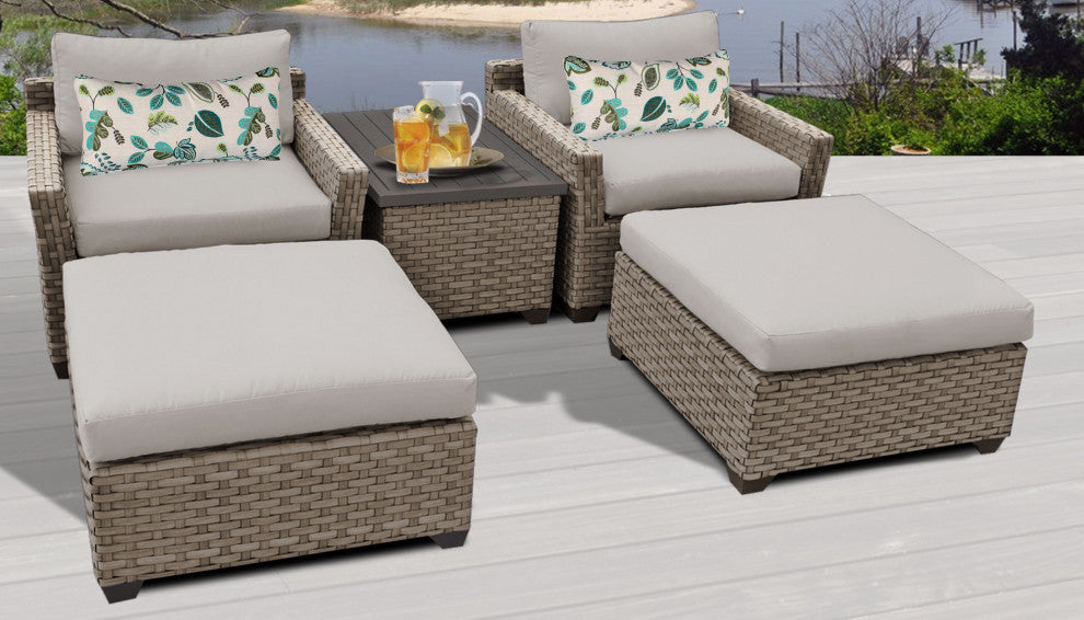 Monterey 5 Piece Outdoor Wicker Patio Furniture Set 05a