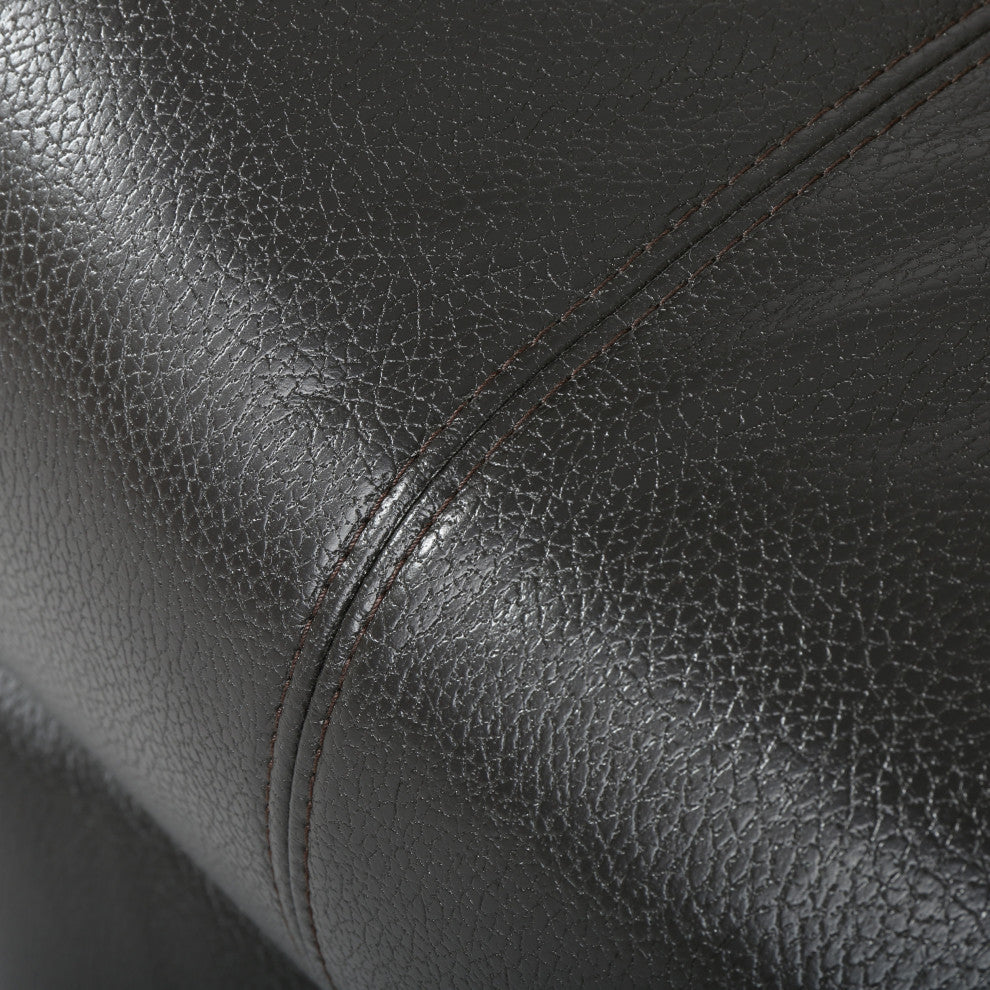 GDF Studio Hayvenhurst Black Leather Recliner/Glider Chair