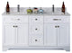 Livia Collection 60" Bathroom Vanity With Sink, Mirror, Countertop, White