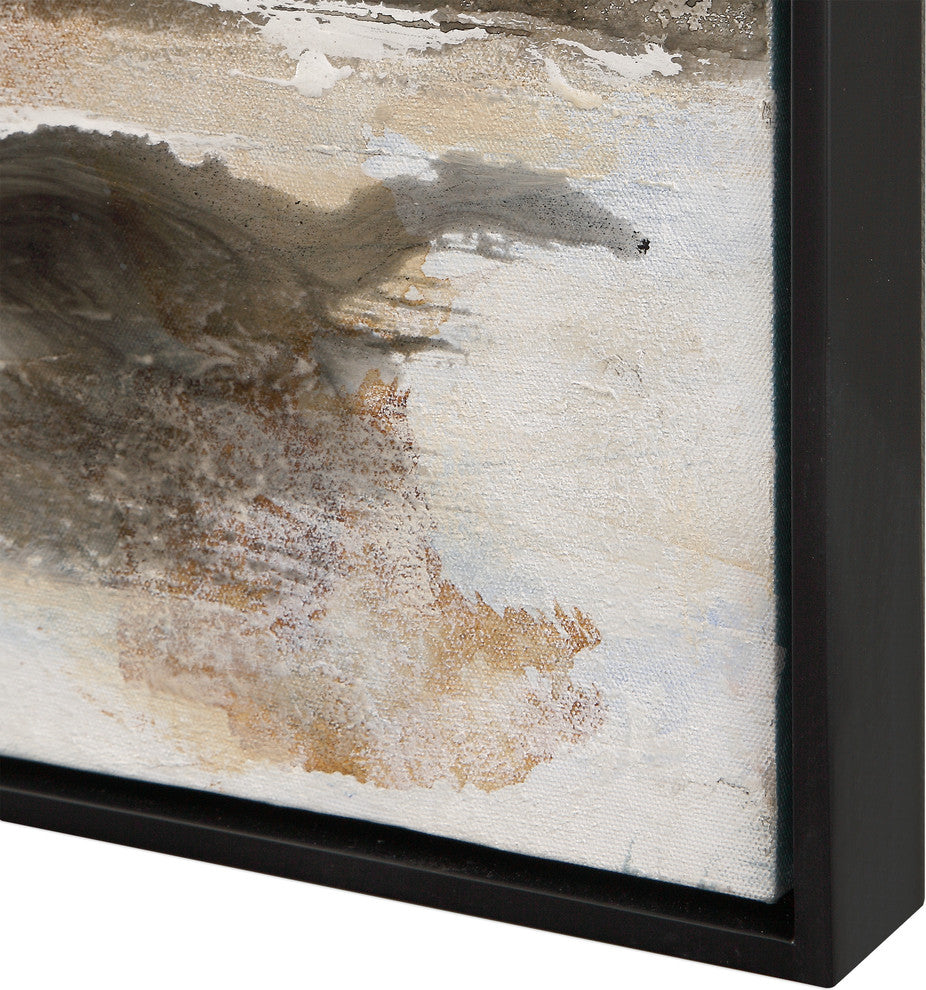 Rustic Abstract Modern Sea Shore Beach Painting Wall Art Coastal Sand Beige Blue