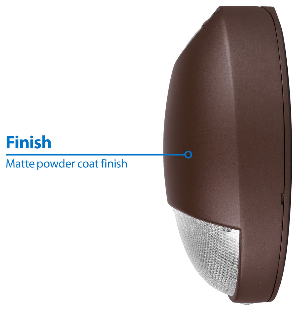 Bronze Outdoor LED Teardrop Emergency Wall Pack with Photocell, 2700k