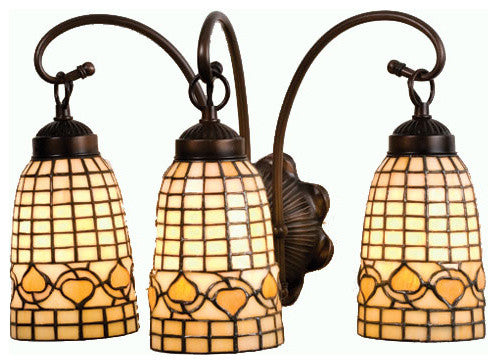 18"W Tiffany Acorn 3 Lt Vanity Light