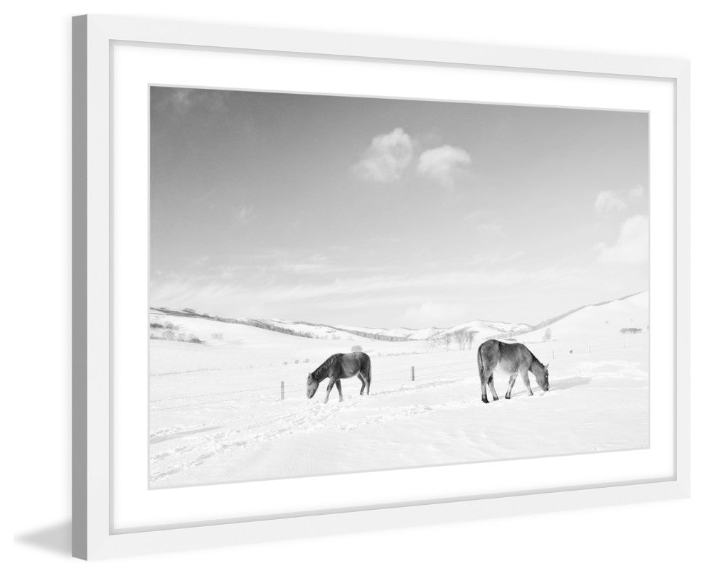 Marmont Hill, "Grazing Pair" Framed Painting Print, 36x24