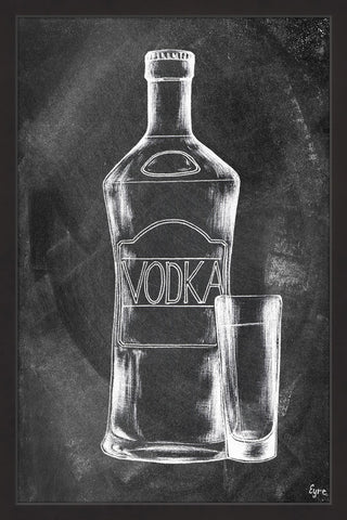 "Vodka on Chalkboard" Framed Painting Print, 12"x18"