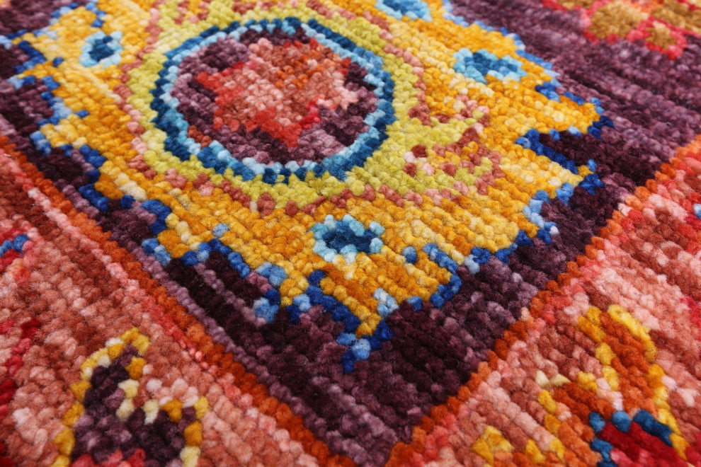 8' Square Hand-Knotted Turkish Oushak Wool Rug - Q14849