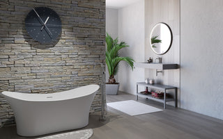 CastelloUSA Ocean Solid Surface Freestanding Tub, White
