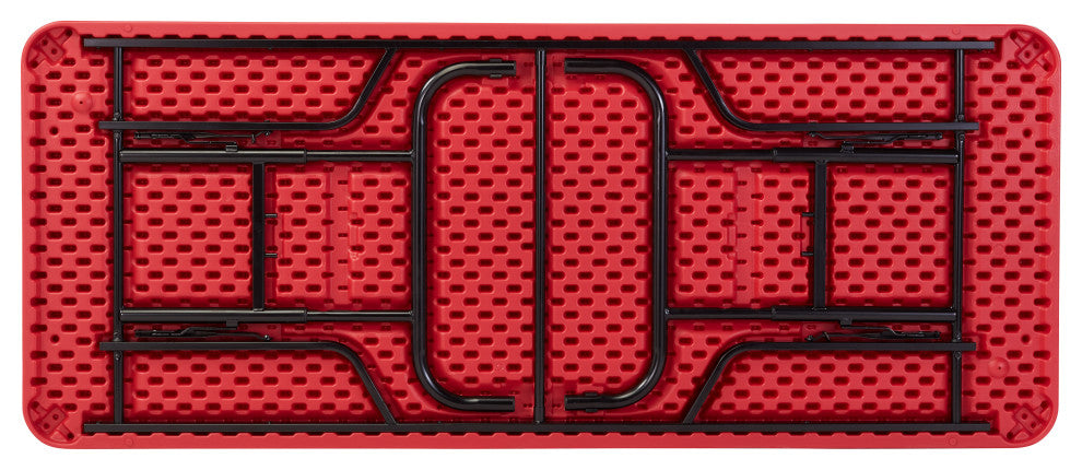 NPS BTA Series 30x72" Height Adjust Plastic Heavy Duty Folding Table in Red