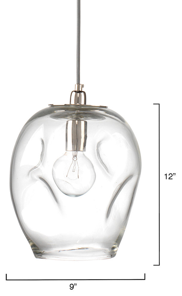 Dimpled Glass Pendant, Clear