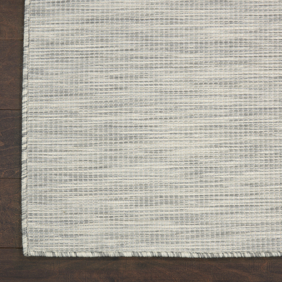 Nourison Positano Contemporary Area Rug, Light Gray, 2'2"x10' Runner