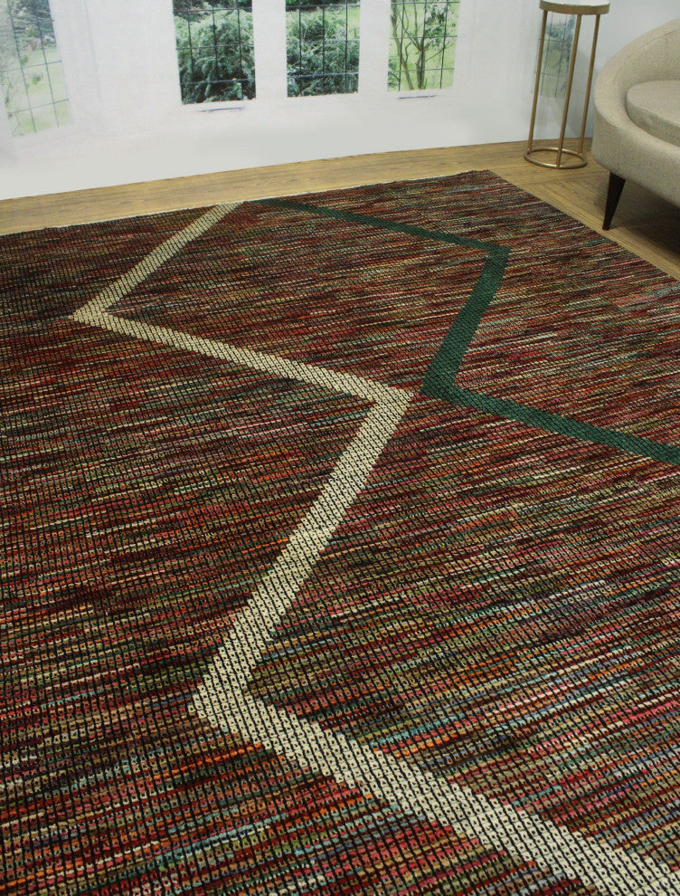 High-Low Chobi Boston Red Rug, 7''11x10''3