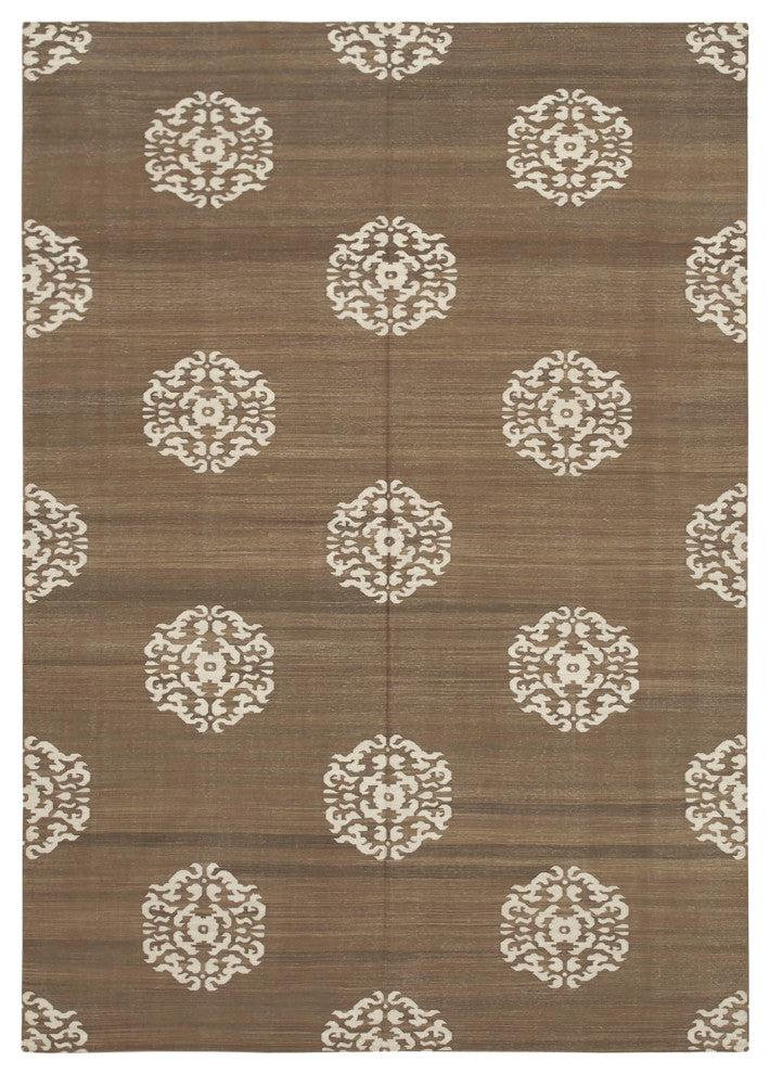 Rug N Carpet - Handmade Wool 6' 3'' x 8' 11'' Flatweave Dhurrie Kilim Rug