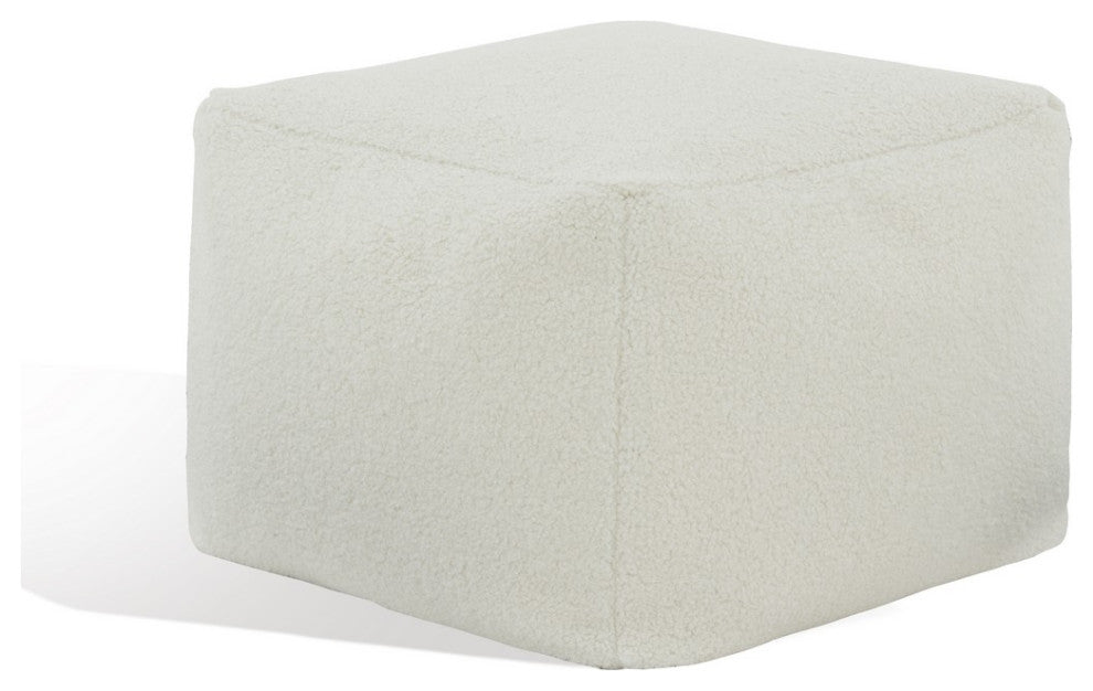 Safavieh Couture Samuels Boucle Pouf, White