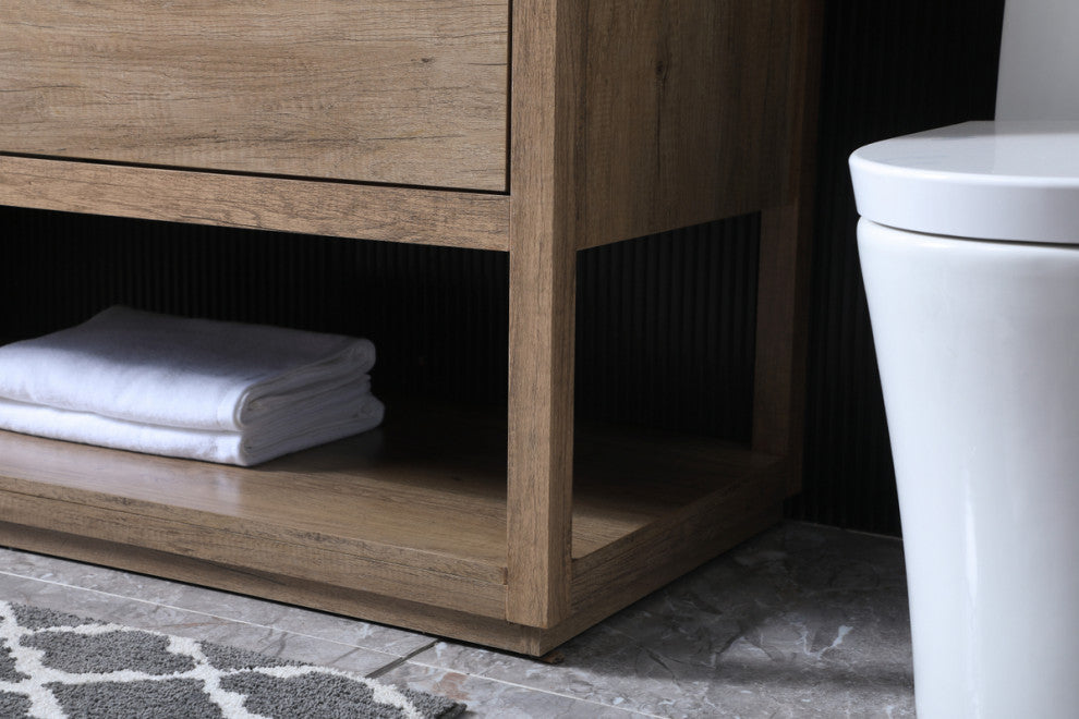 Louie 48" SIngle Bathroom Vanity, Natural Oak