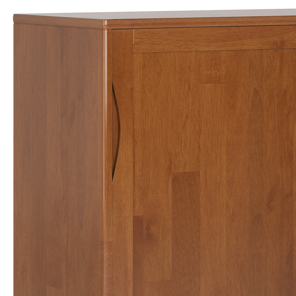 Harper Solid Hardwood Medium Storage Cabinet, Teak Brown