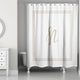 Beige and White Monogrammed Shower Curtain, N
