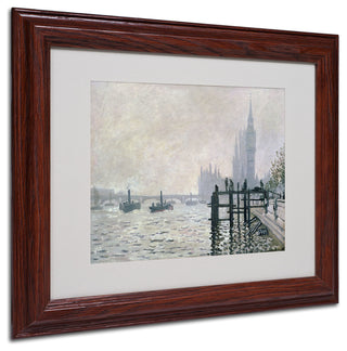 'The Thames Below Westminster' Matted Framed Canvas Art by Claude Monet