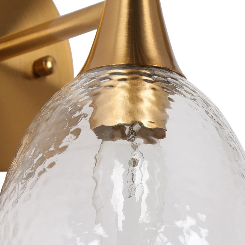 LNC 5" W 1-Light Polished Gold with Seeded Glass Modern Wall Sconce