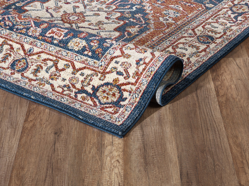 Abani Mesa MES160A Vintage Navy Blue Orange Area Rug