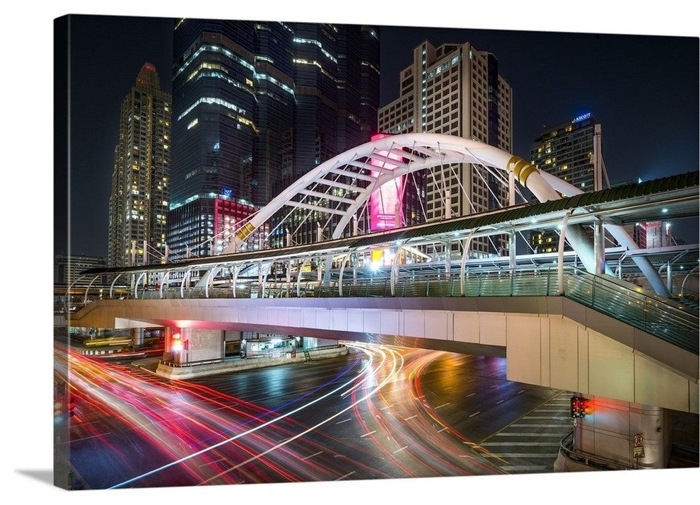 "Bangkok Bridge" Wrapped Canvas Art Print, 36"x24"x1.5"