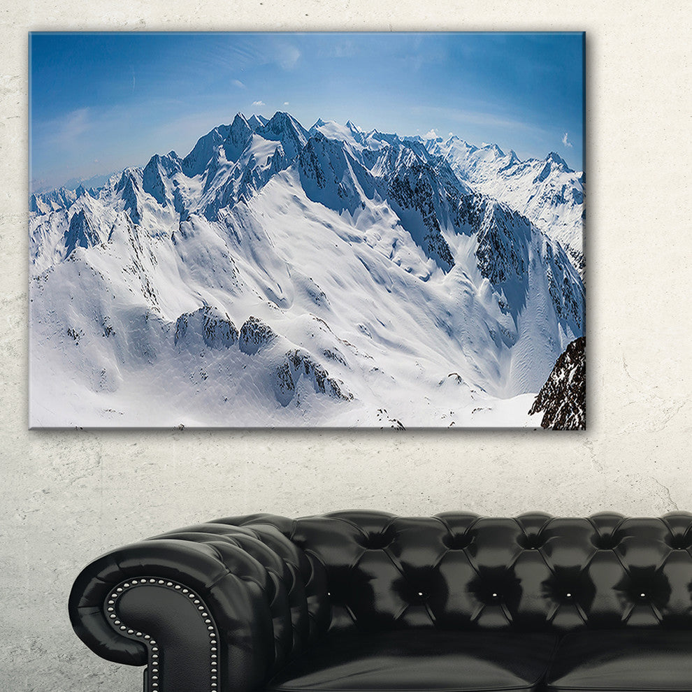 "Snowy Mountains Panoramic View" Landscape Wall Art, 32"x16"