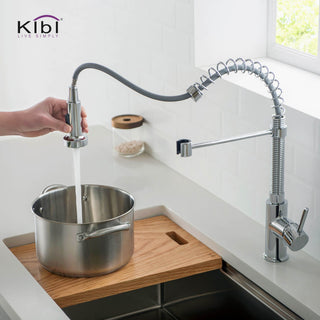 Aurora Single Handle Pull Down Kitchen Faucet, Chrome, W/O Soap Dispenser