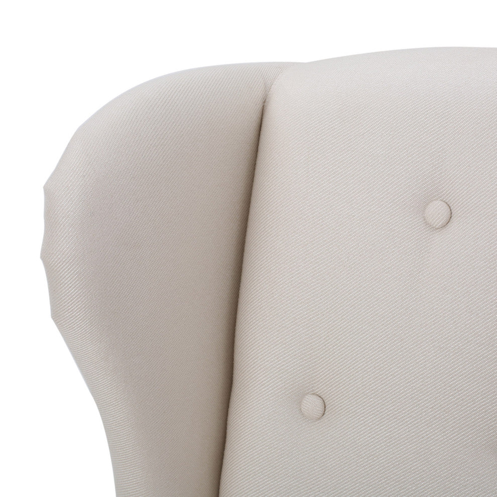 GDF Studio Asheville Modern Fabric Wingback Chair, Set of 2, Beige