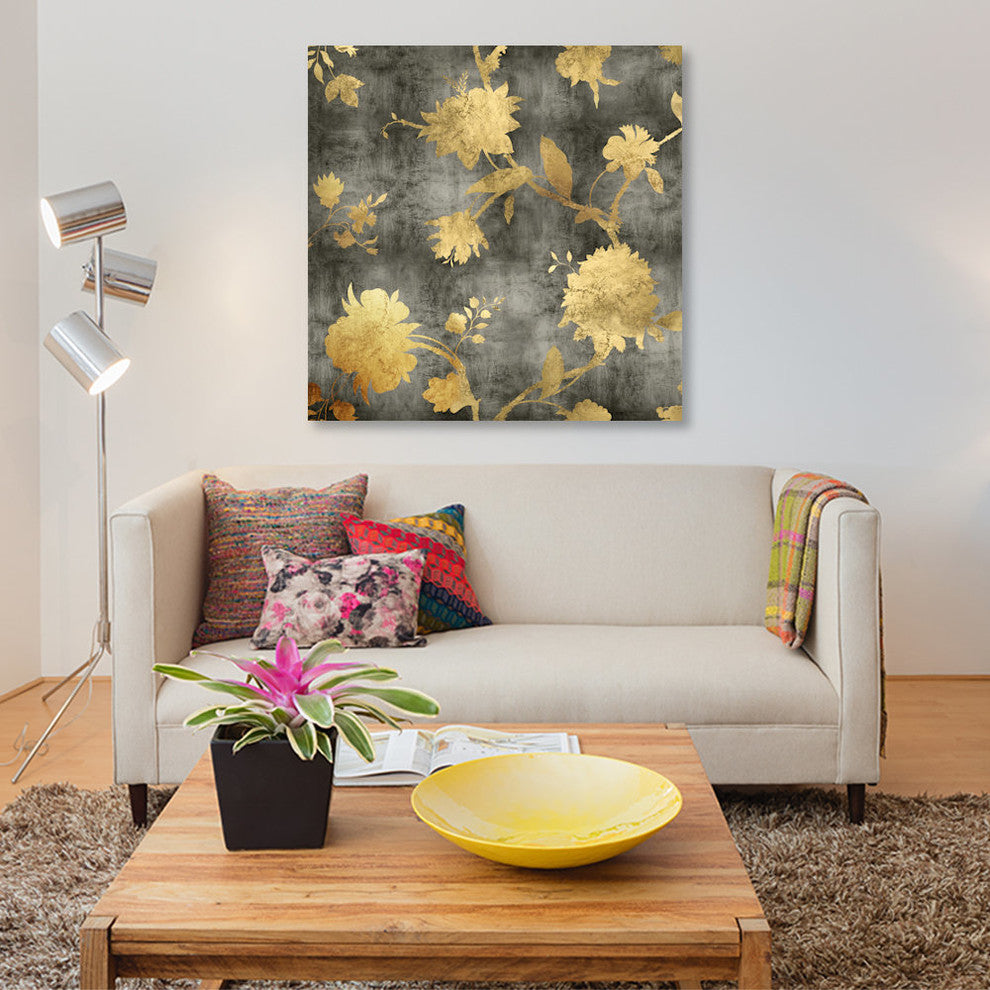 "Golden Silhouette I" by Erin Lange, Canvas Print, 37"x37"