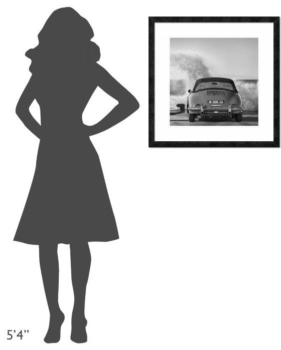 Ocean Waves Breaking on Vintage Beauties (BW detail 1), 26"x26"
