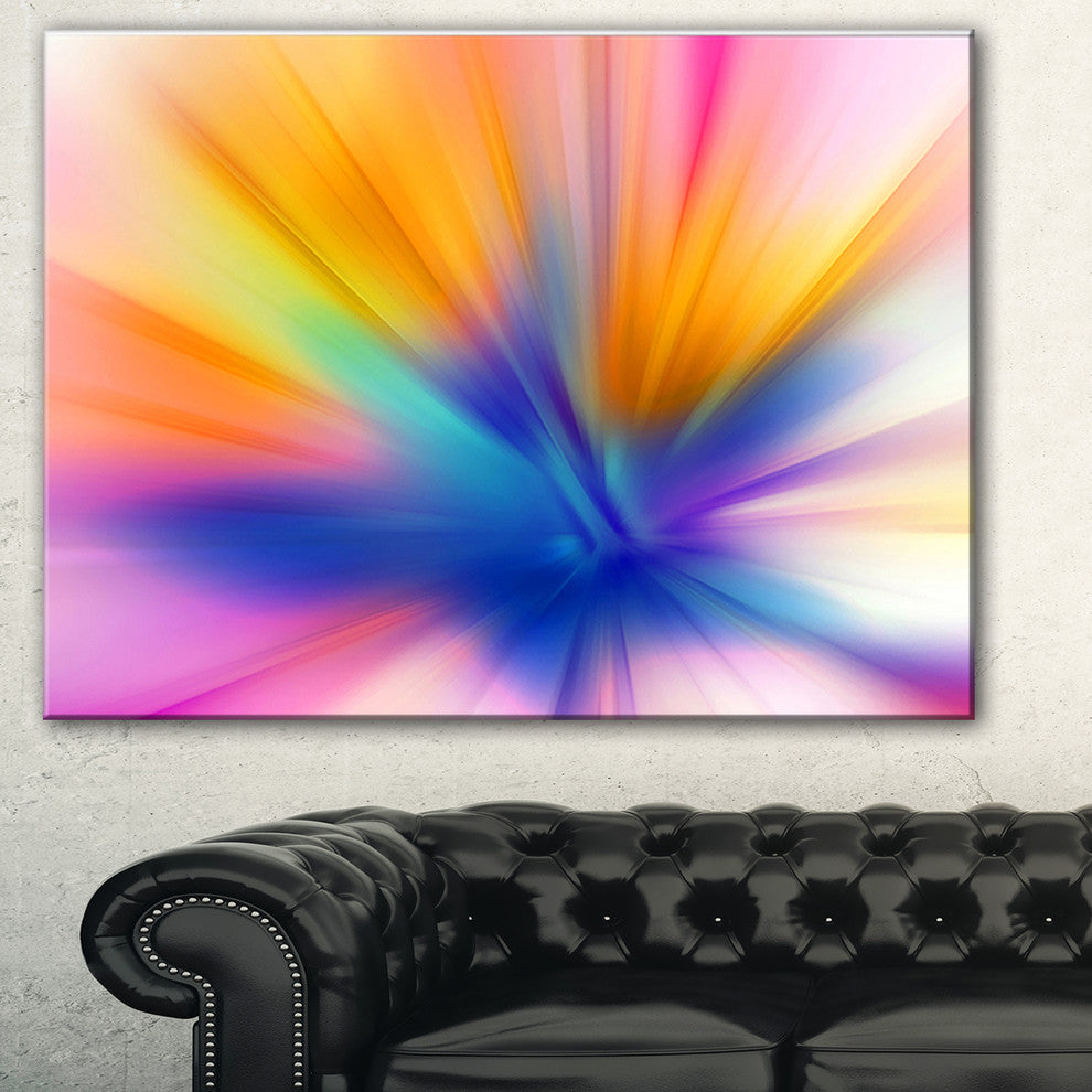 "Rays of Speed Yellow" Abstract Digital Art Canvas Print