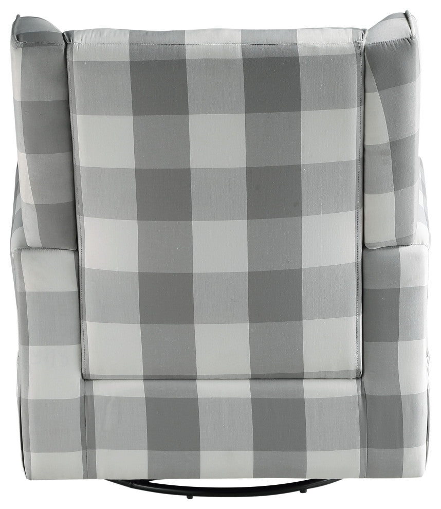 ACME Patli Swivel Chair With Glider, Gray Fabric