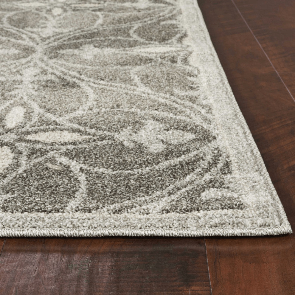 7' X 11' Grey Geometric Trellis Uv Treated Indoor Area Rug