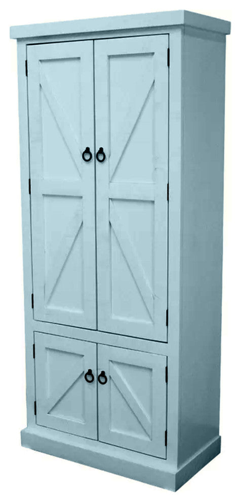 Rustic Kitchen Pantry Cabinet, Interesting Aqua
