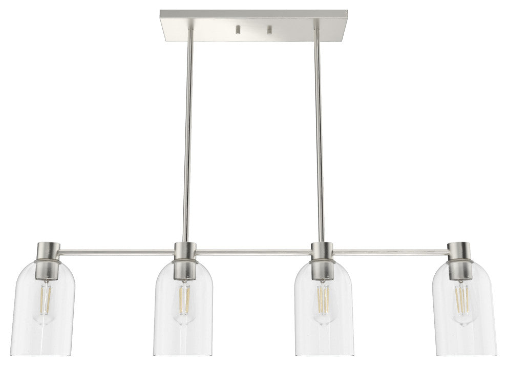 Hunter Lochemeade Brushed Nickel 4 Light Chandelier Ceiling Light Fixture