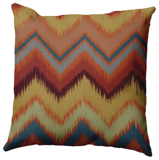 18"x18" Ikat Chevron Decorative Throw Pillow, Sienna