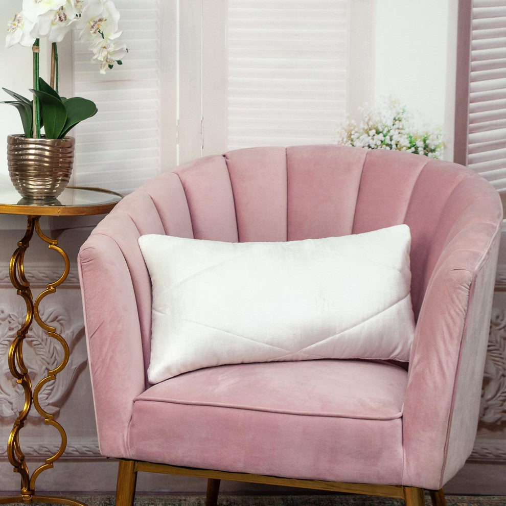 Parkland Collection Koko White Throw Pillow, Rectangle