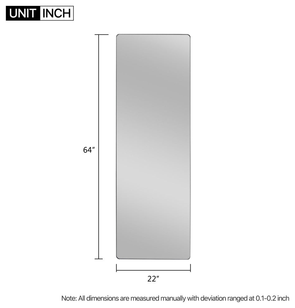 Rounded Wooden Standing Mirror
