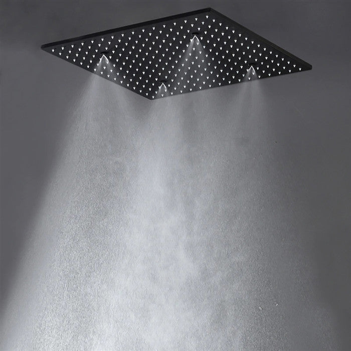 Fontana Rieti 20" Mist Rainfall Matte Black Shower System With Handheld Shower