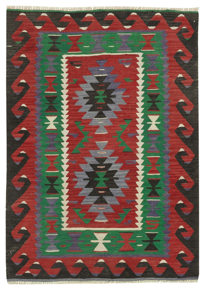Rug N Carpet - Handmade Oriental 2' 11'' x 4' 0'' Contemporary Kilim Rug