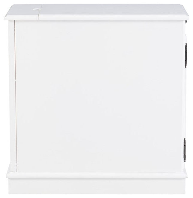 Home Square Wood Accent Table with USB in White Finish - Set of 2