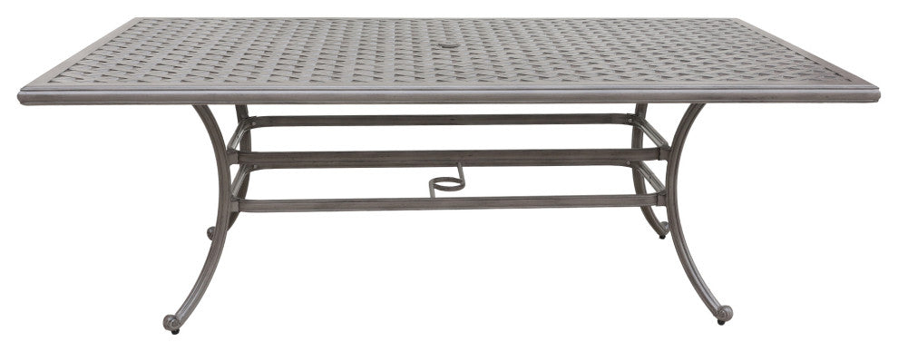 Carlsbad 46x86 Inch Cast Aluminum Rectangle Table, Heritage Grey