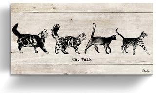 Ready2HangArt 'Cat Walk' Wrapped Canvas Pet Wall Art, 8"x16"