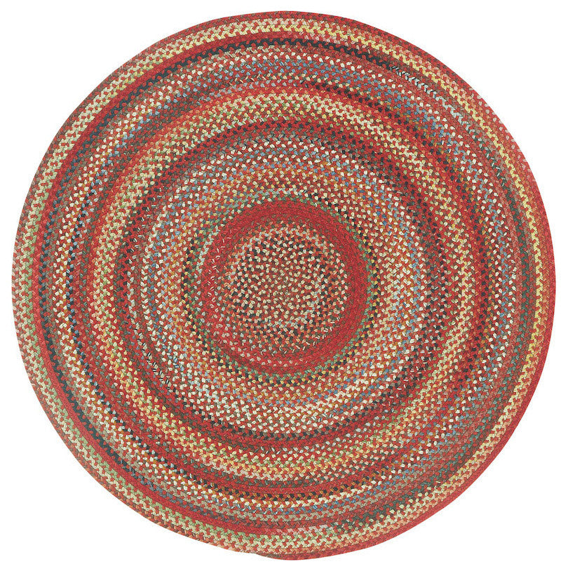 Capel Portland Red 0346_500 Braided Rugs - 9' 6" Round