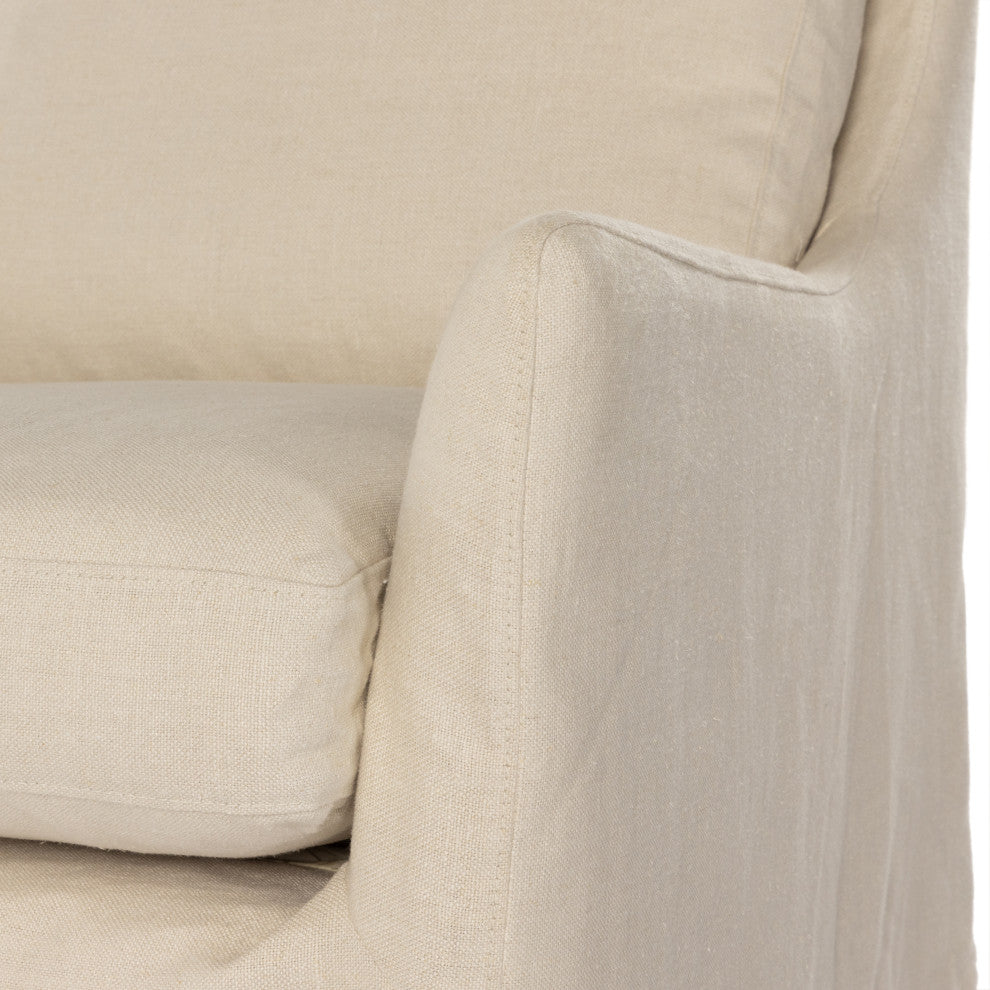 Monette Slipcover Swivel Chair-Natural