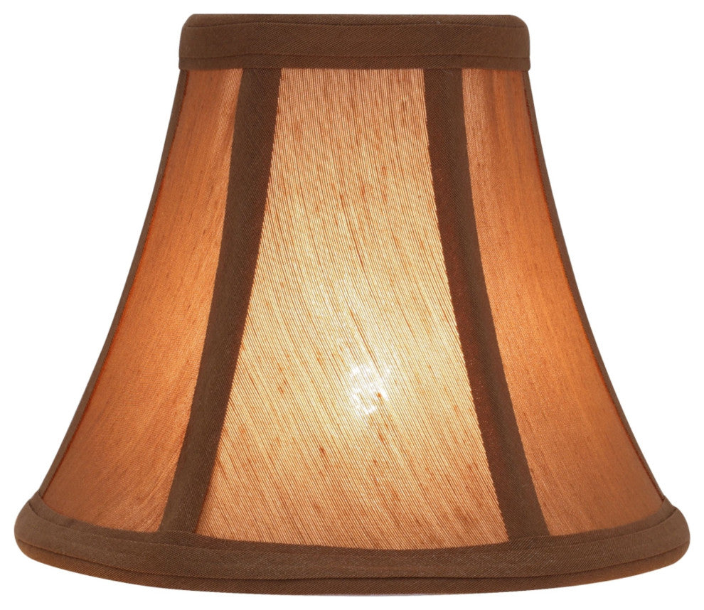 30049-2 Small Bell  Chandelier Clip On Lamp Shade Light Brown 3"x6"x5"